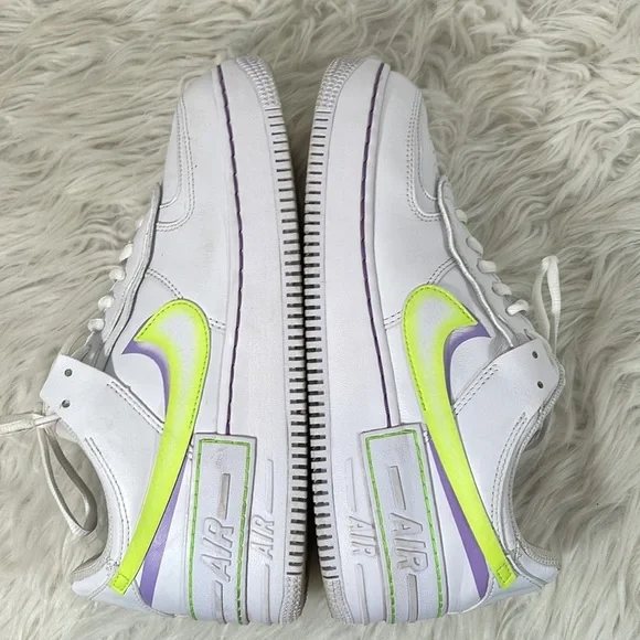 NIKE Air Force 1 Low Shadow White Electric Green Size 10 - Picture 10 of 15